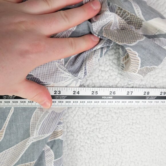 Vintage Shirt Mens Medium Blue White Floral Popover Reverse Print Short Sleeve - Picture 6 of 8